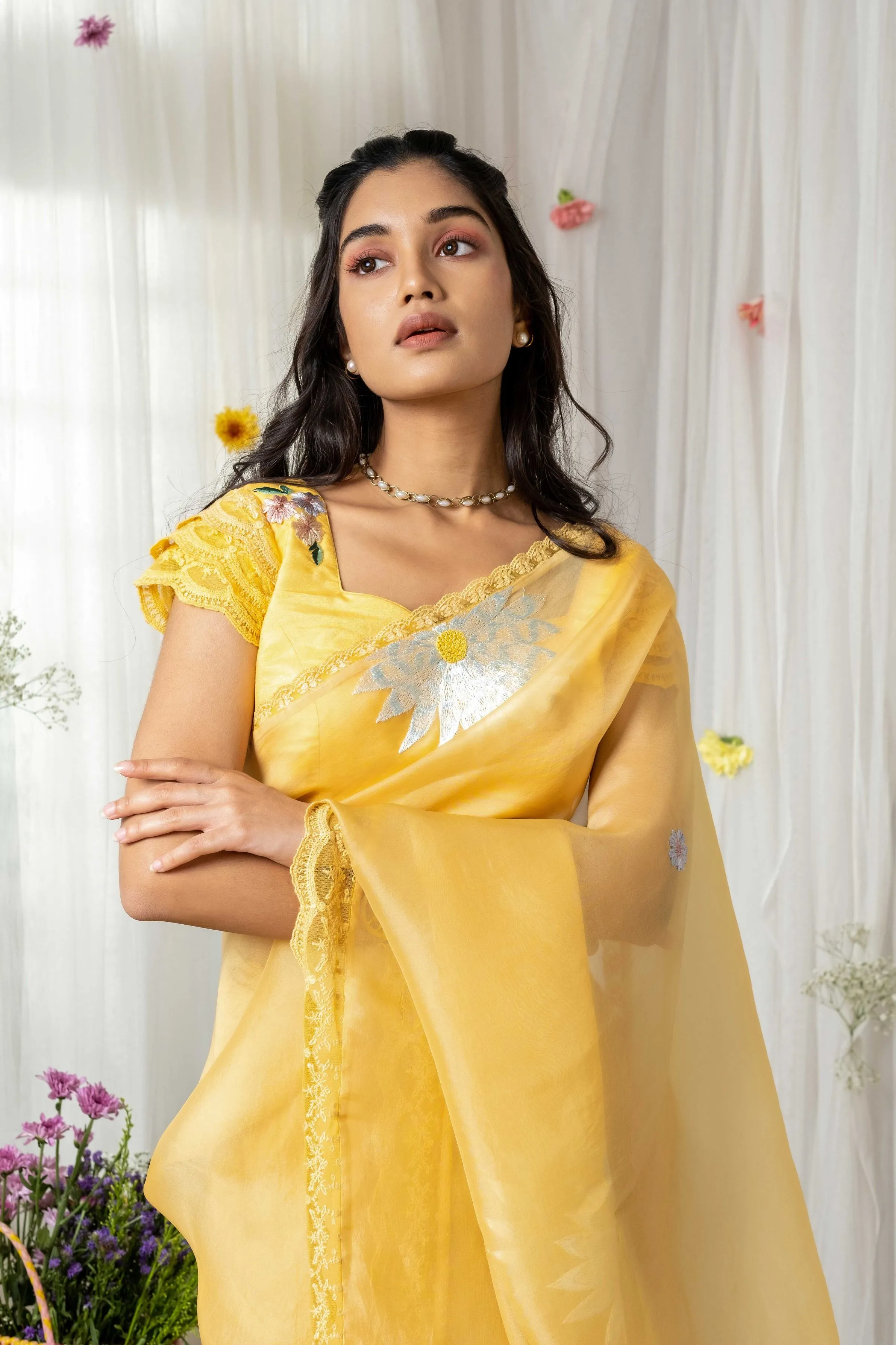 Sunshine yellow saree