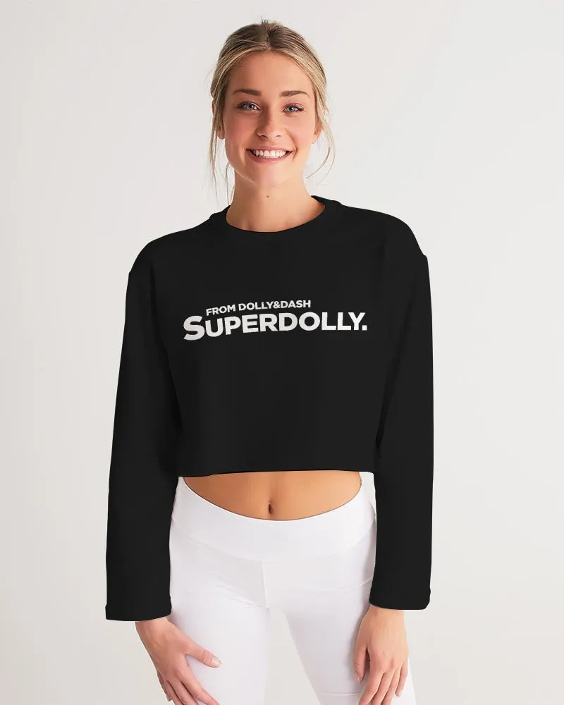 SUPERDOLLY. BLACK Women's Cropped Sweatshirt