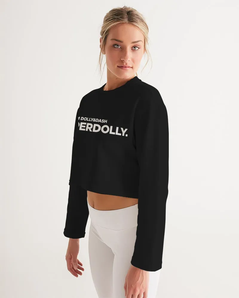 SUPERDOLLY. BLACK Women's Cropped Sweatshirt