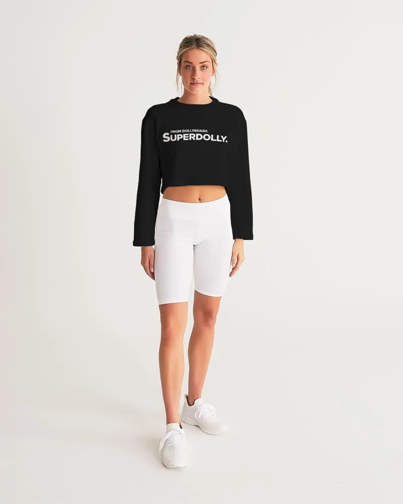 SUPERDOLLY. BLACK Women's Cropped Sweatshirt