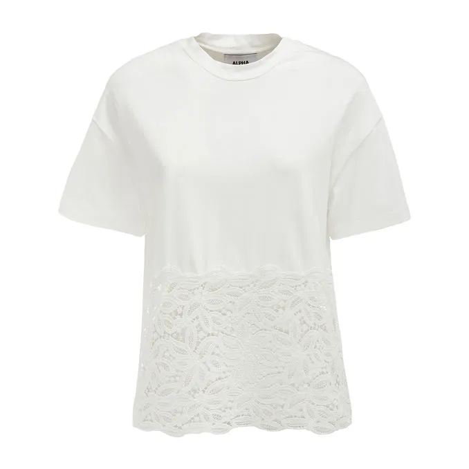 T-SHIRT MACRAME LACE Women Ecru