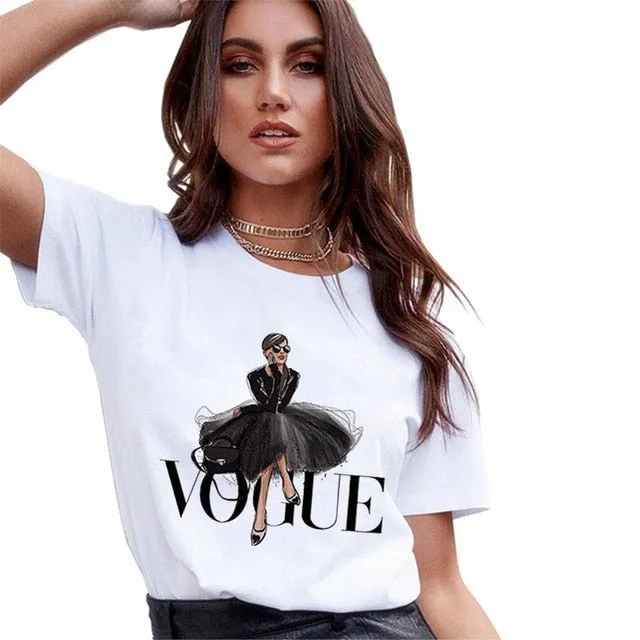 T Shirts Women Fashion Graphic Print Vogue