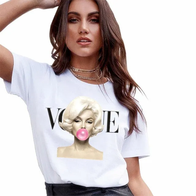 T Shirts Women Fashion Graphic Print Vogue