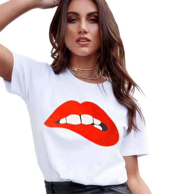 T Shirts Women Fashion Graphic Print Vogue