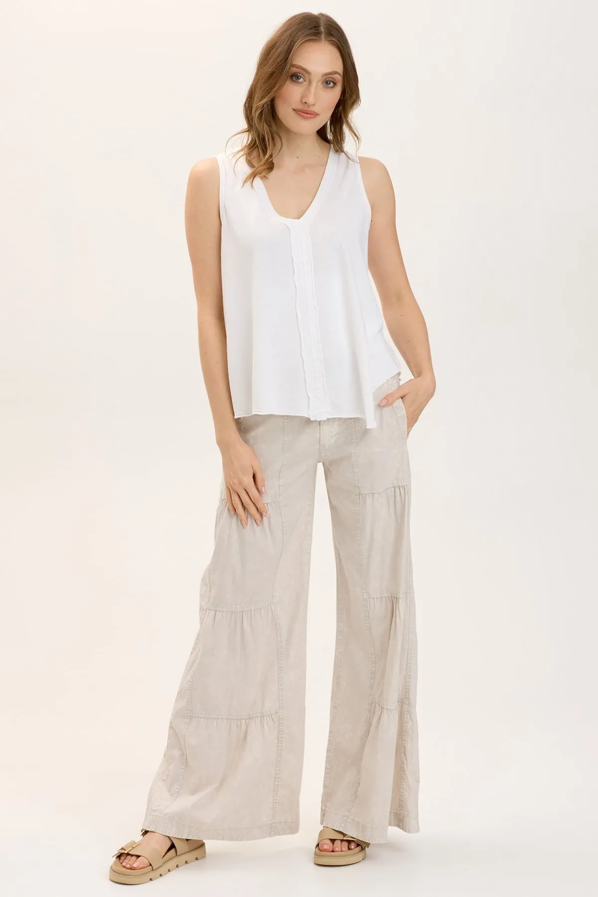 Terraced Wide Leg Pant