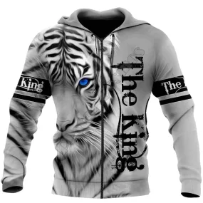 The King White Tiger Graphic Print Animal Hoodies