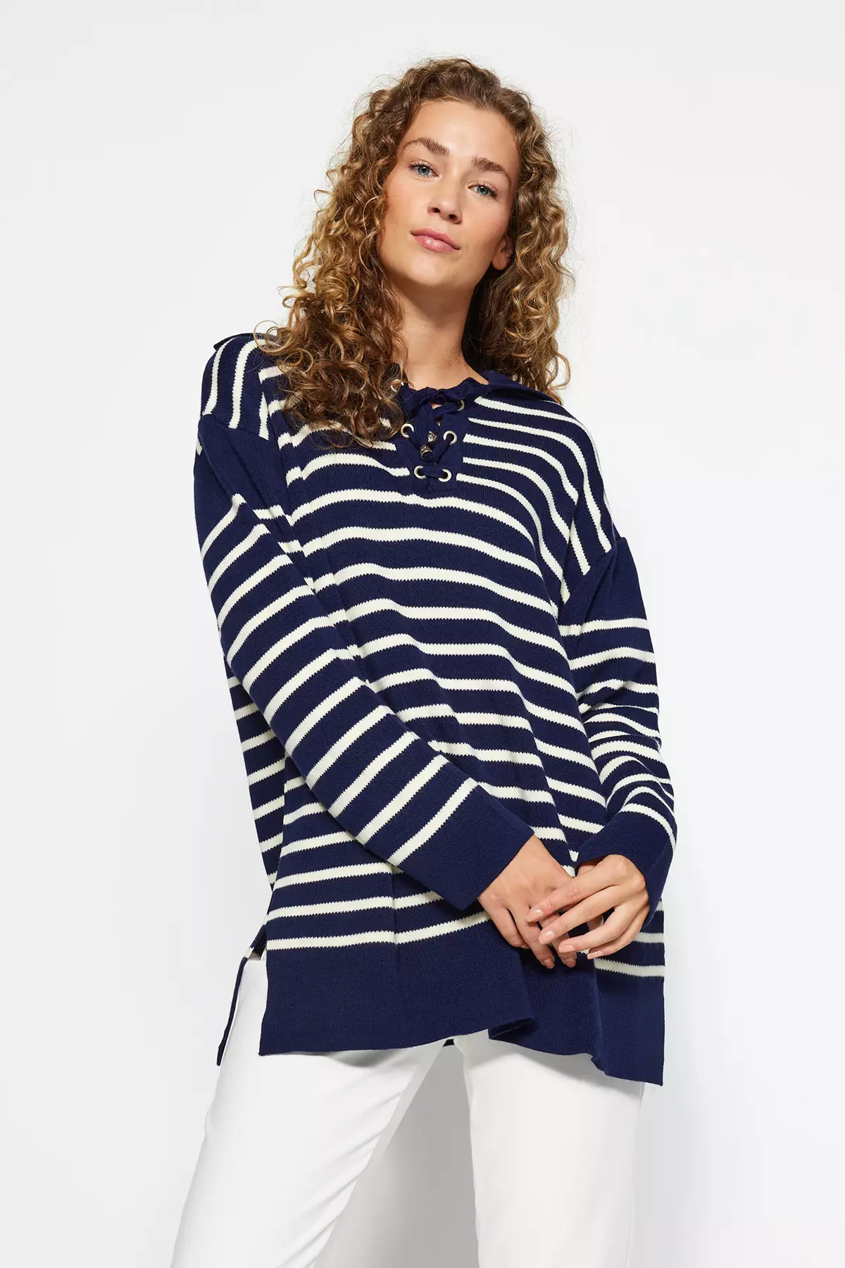 Trendyol Striped Knitted Sweater