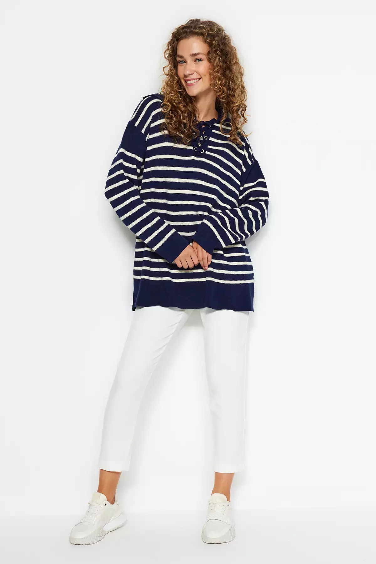 Trendyol Striped Knitted Sweater