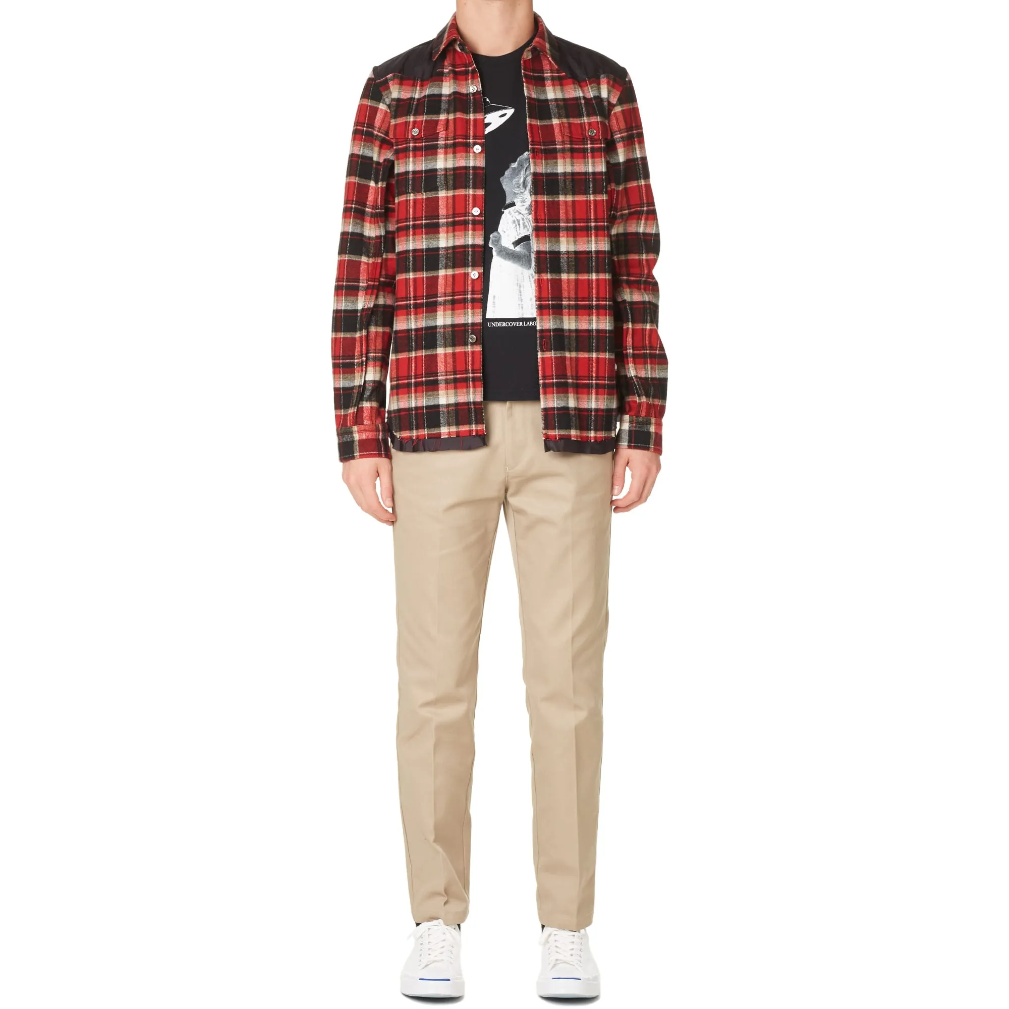 Undercover Tartan Flannel OvershirtRed Check