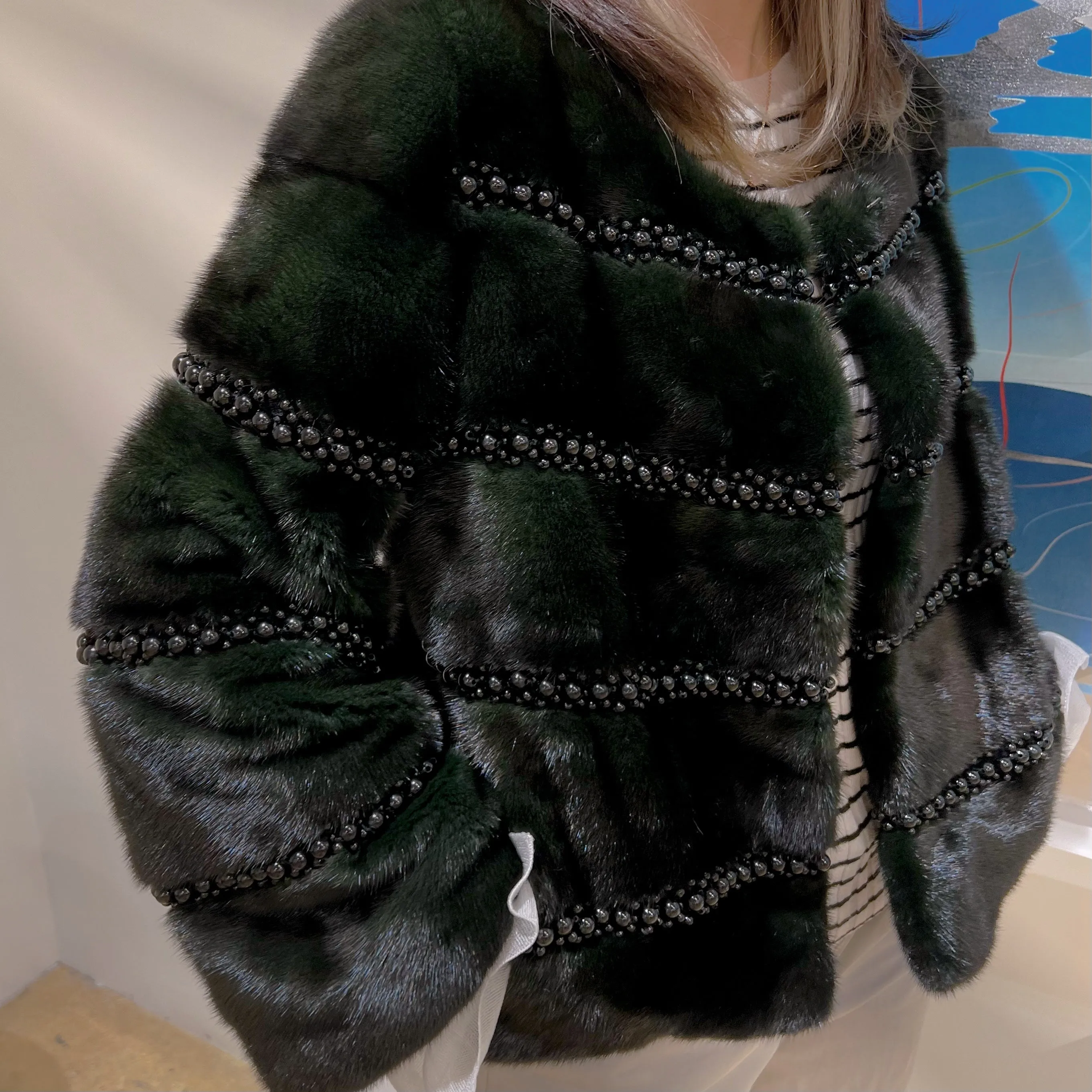 VTO DTM Dark Green Mink coat