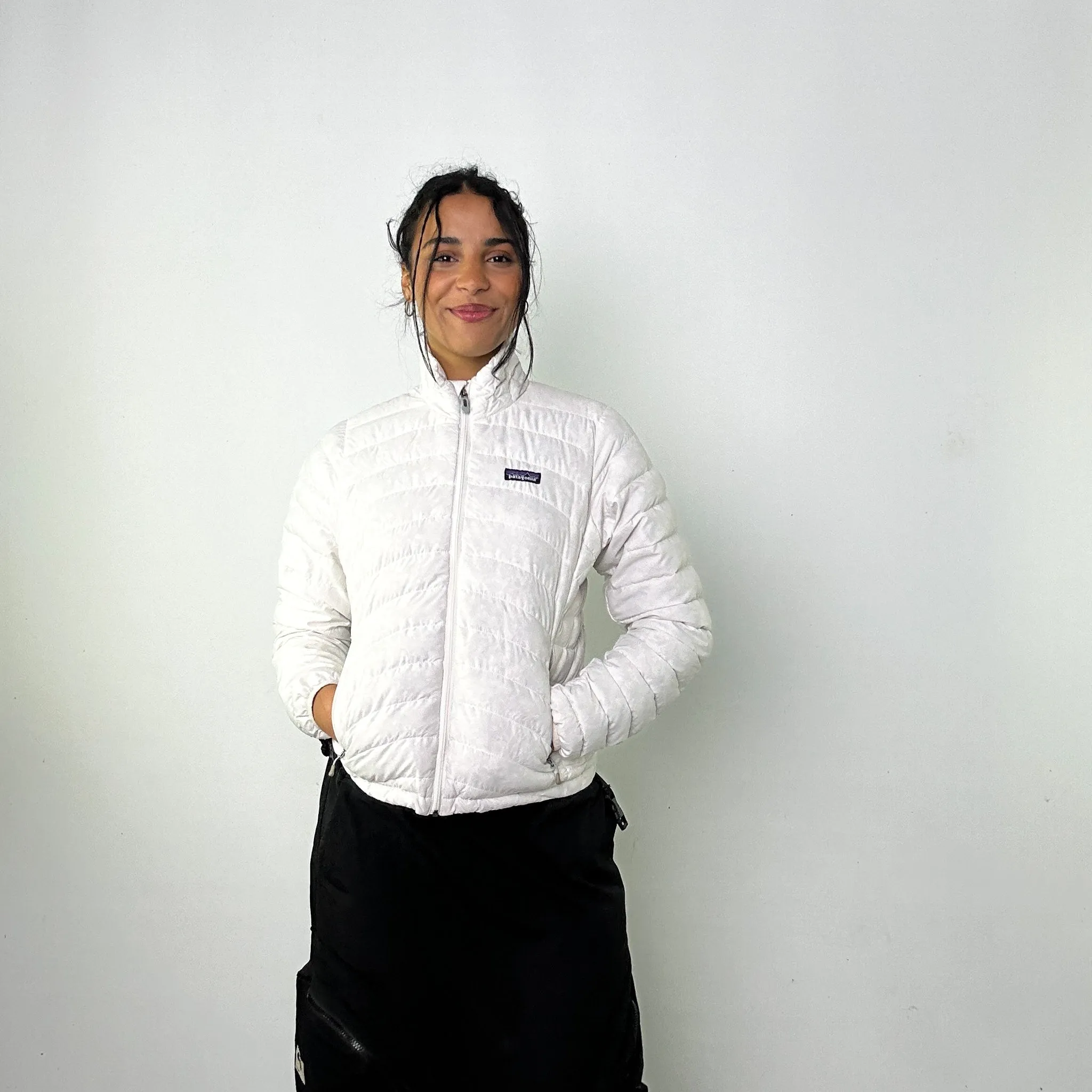 White 90s Patagonia Puffer Jacket Coat (XS)