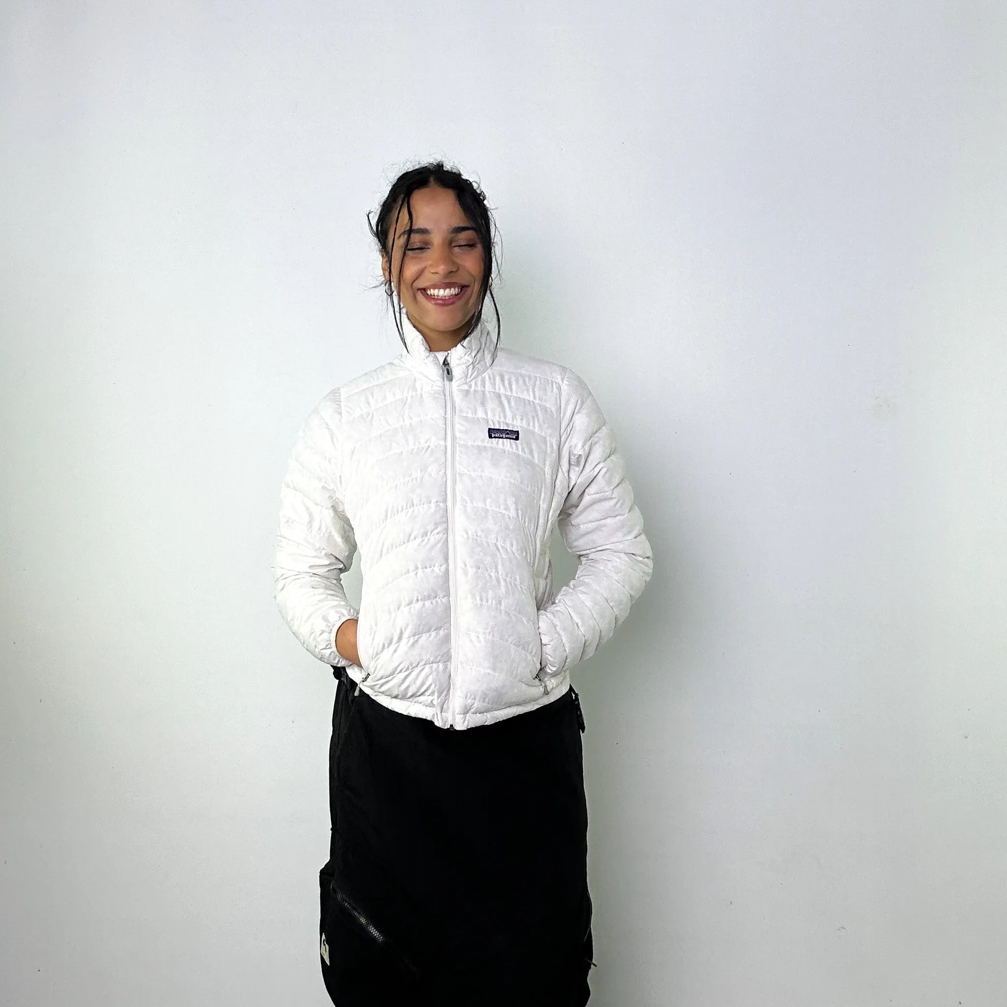 White 90s Patagonia Puffer Jacket Coat (XS)