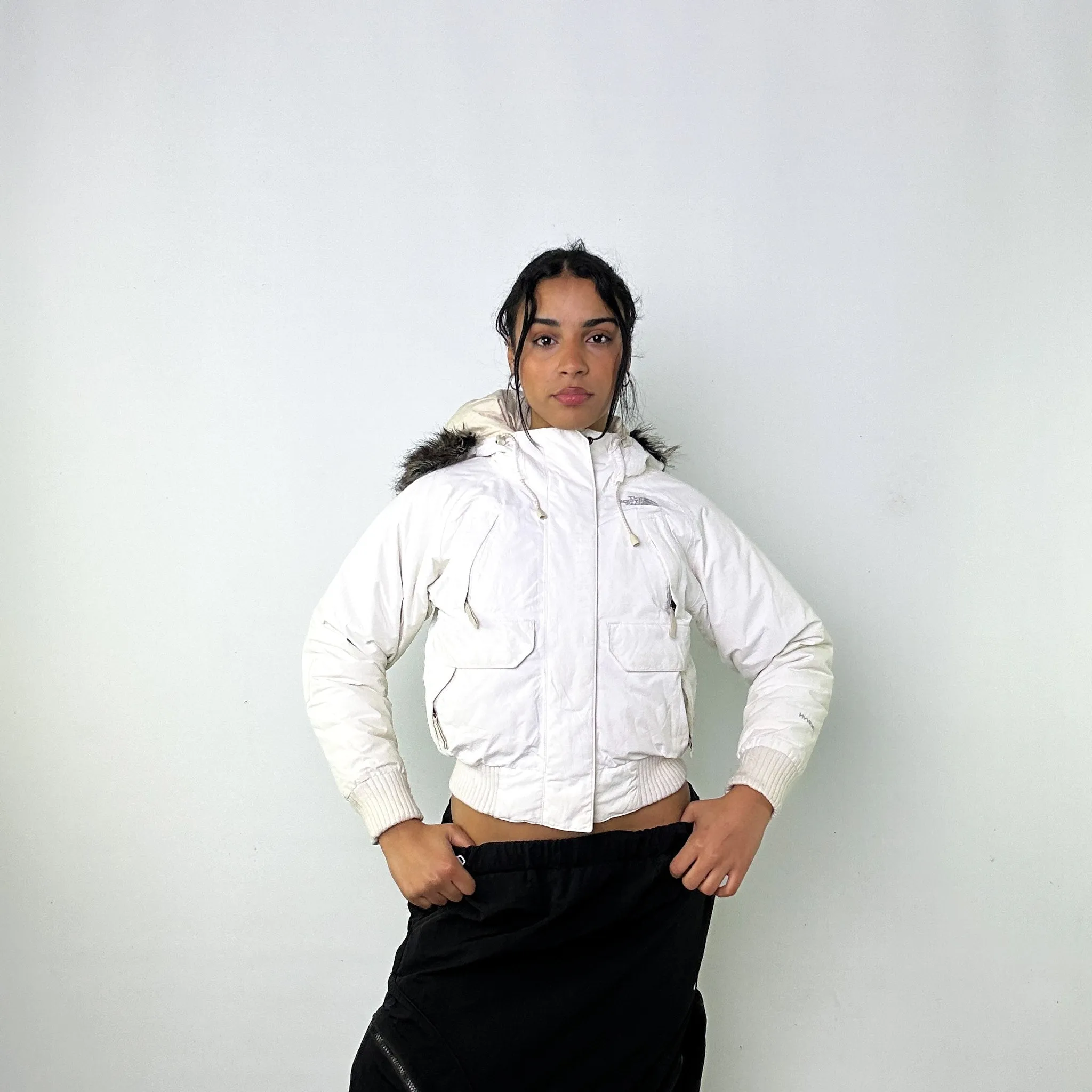 White y2ks The North Face Puffer Jacket Coat (XS)