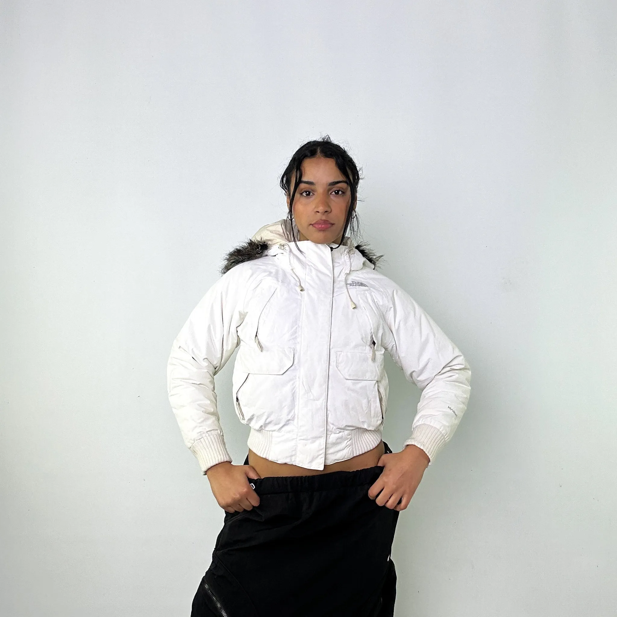 White y2ks The North Face Puffer Jacket Coat (XS)