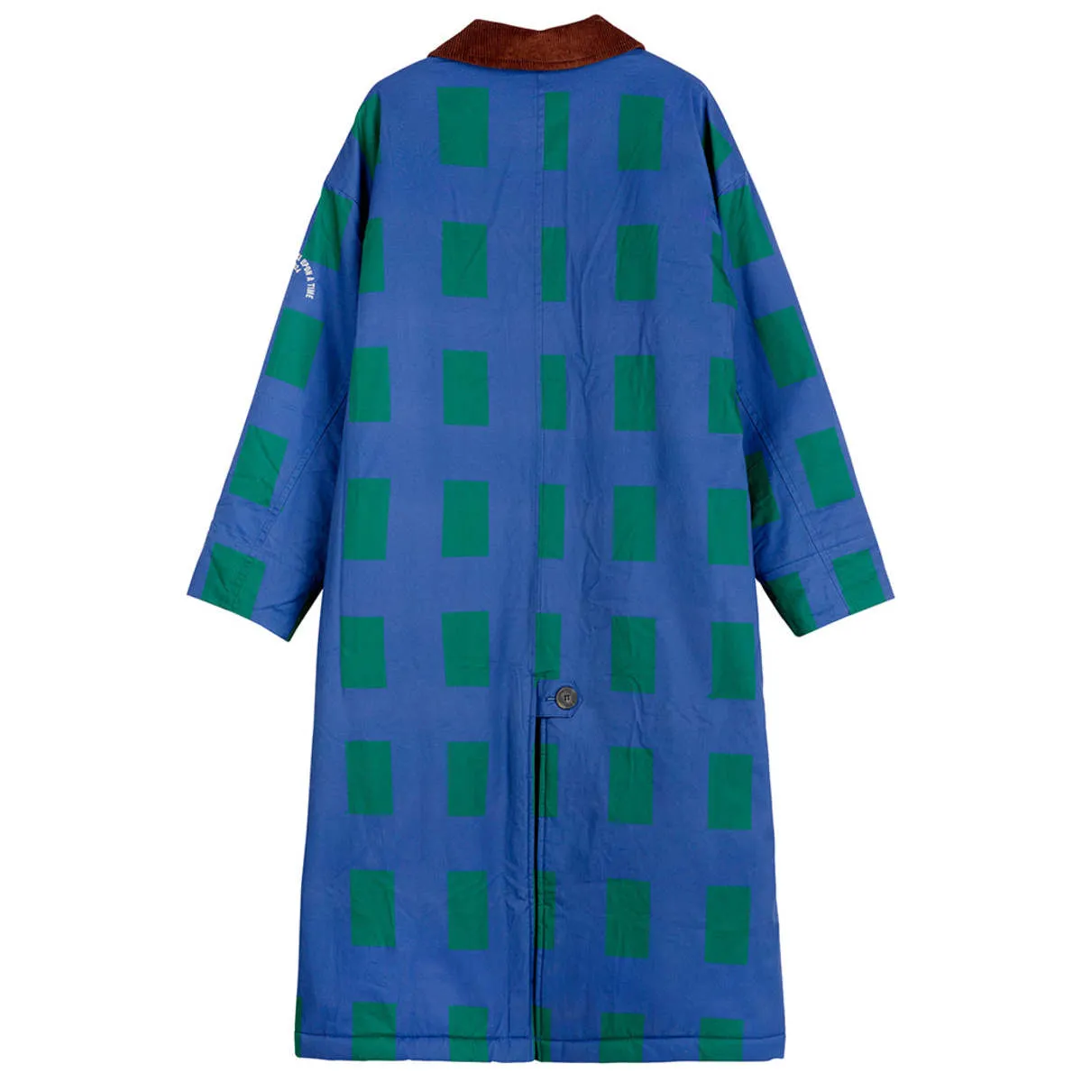 Woman Long Coat - Colour Game Print Blue