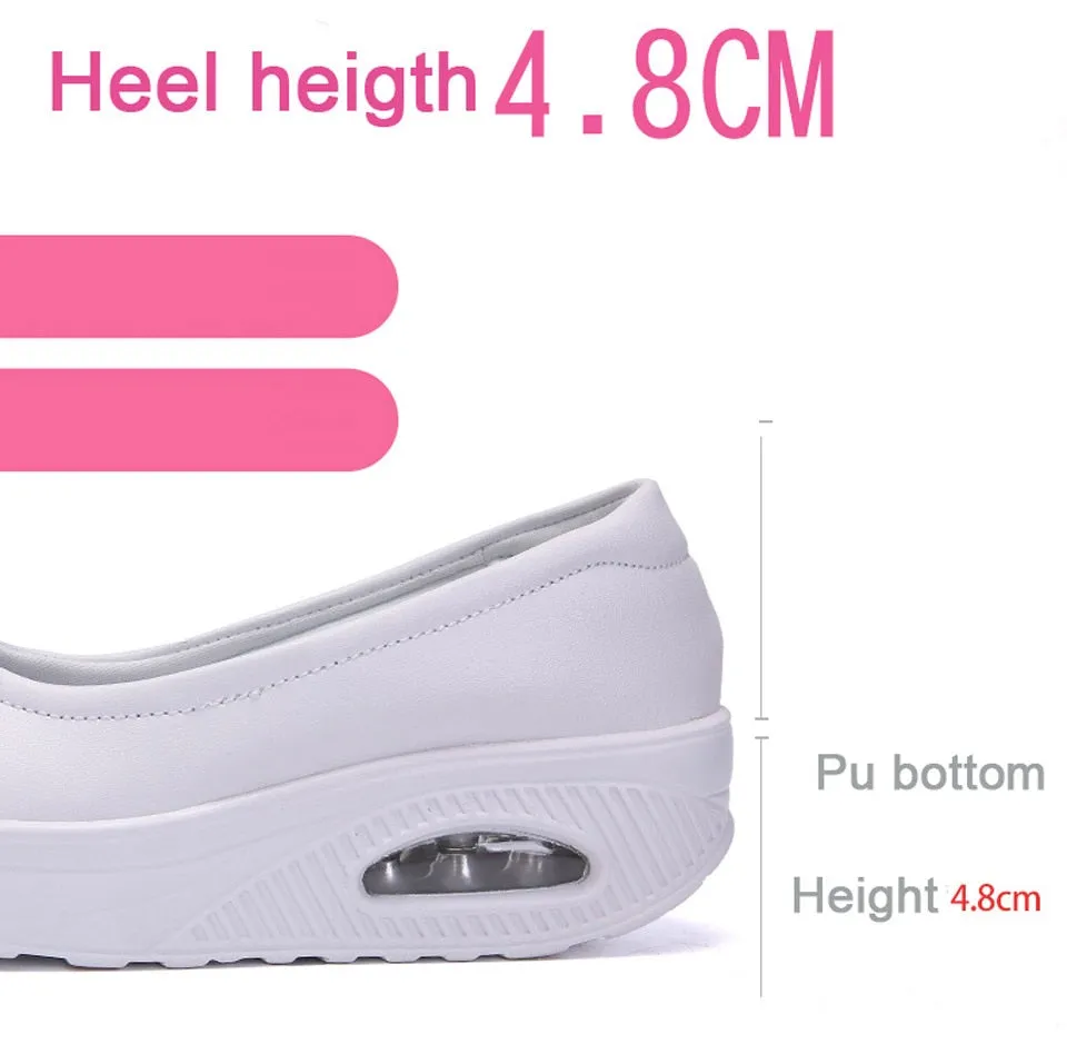 Women's Concise Style Slip-on Round Toe Platform Casual Shoes