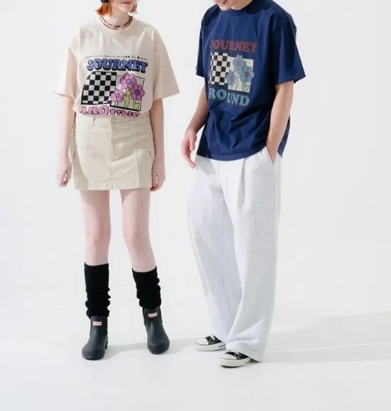 WV PROJECT  |Unisex Street Style Plain Cotton Short Sleeves Oversized